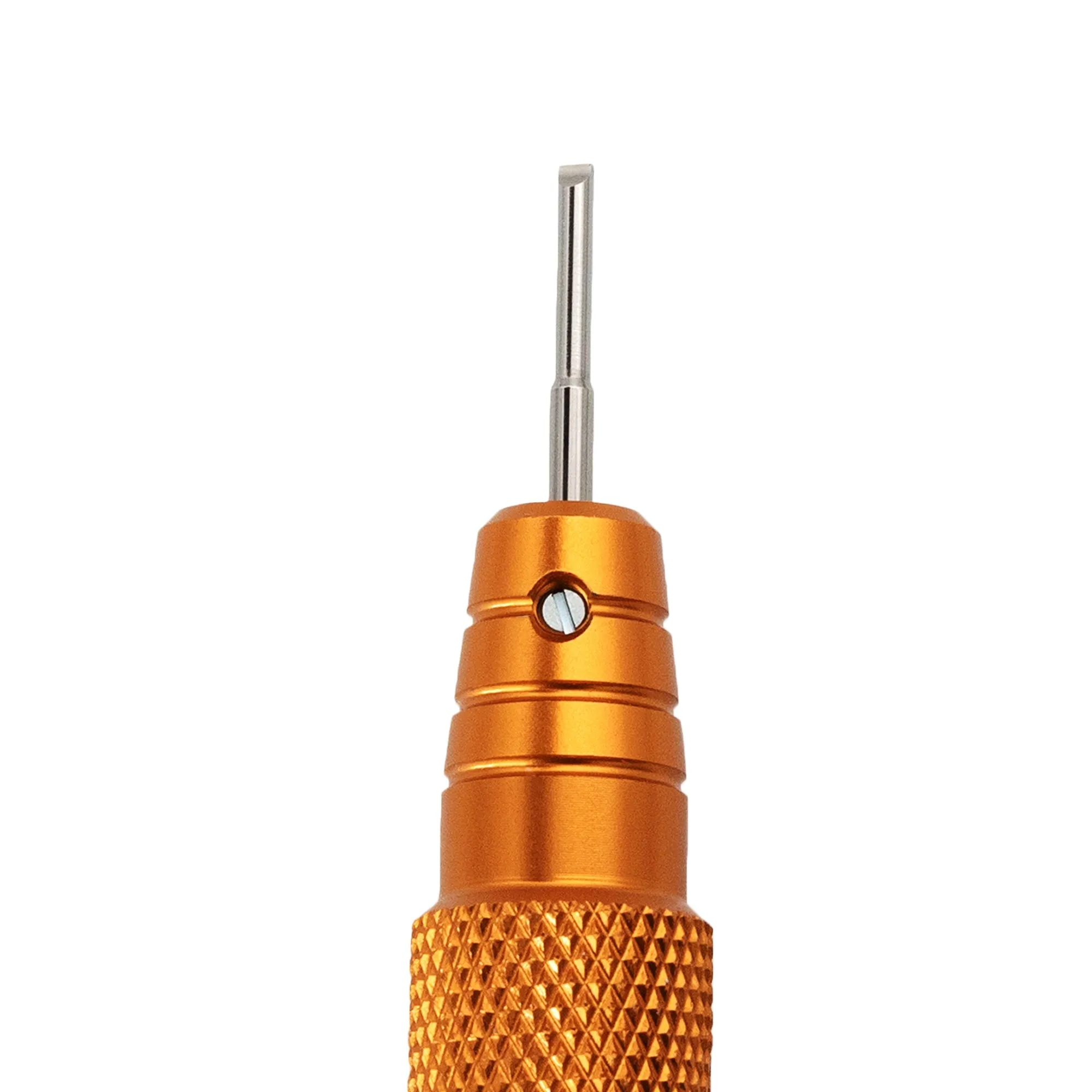 Japan Made Precision Screwdriver Cut-Out type for Watch Bracelet adjustment - 4 interchangeable blades, Titan Orange