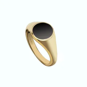 Jennifer Zeuner - Cameron Enamel Ring Black Enamel/Gold Vermeil