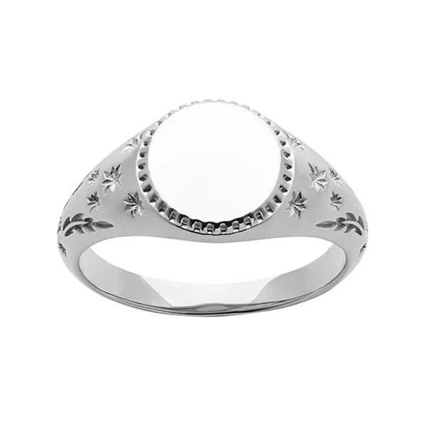 Karen Walker Society Signet Ring Stg Silver