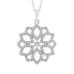 KATARINA Diamond Flower Cluster Pendant Necklace (1/2 cttw)