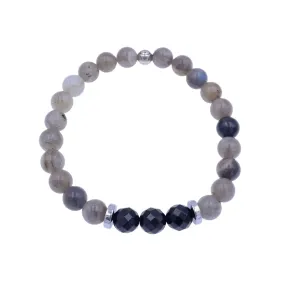 Labradorite Bracelet with Onyx - Intuition Bracelet