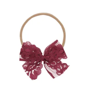 Lace Bow - Mulberry Headband