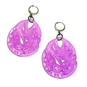 Lavender Paisley Teardrop Earrings