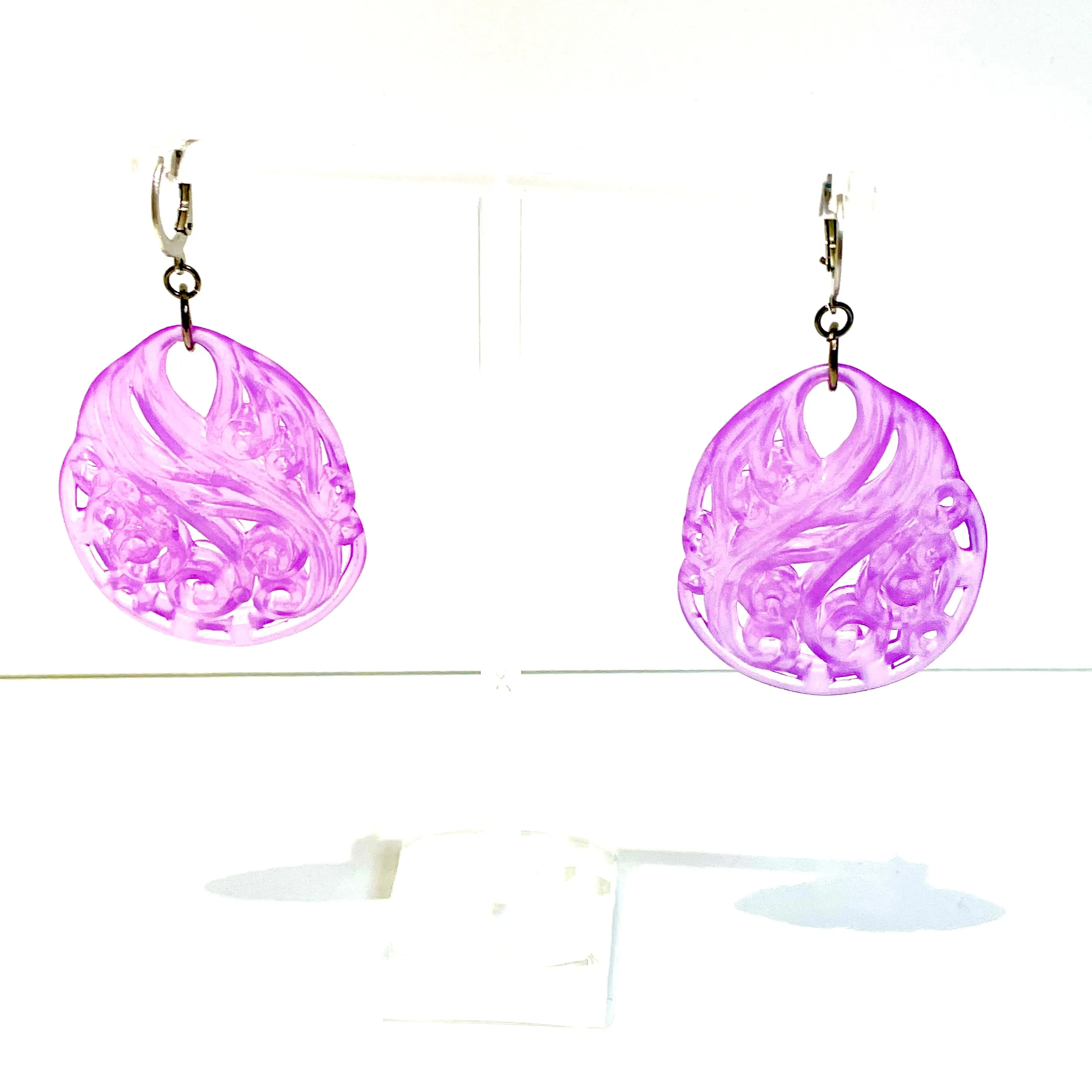 Lavender Paisley Teardrop Earrings