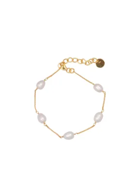 Lola Knight - Faith Pearl Bridal Bracelet - Gold