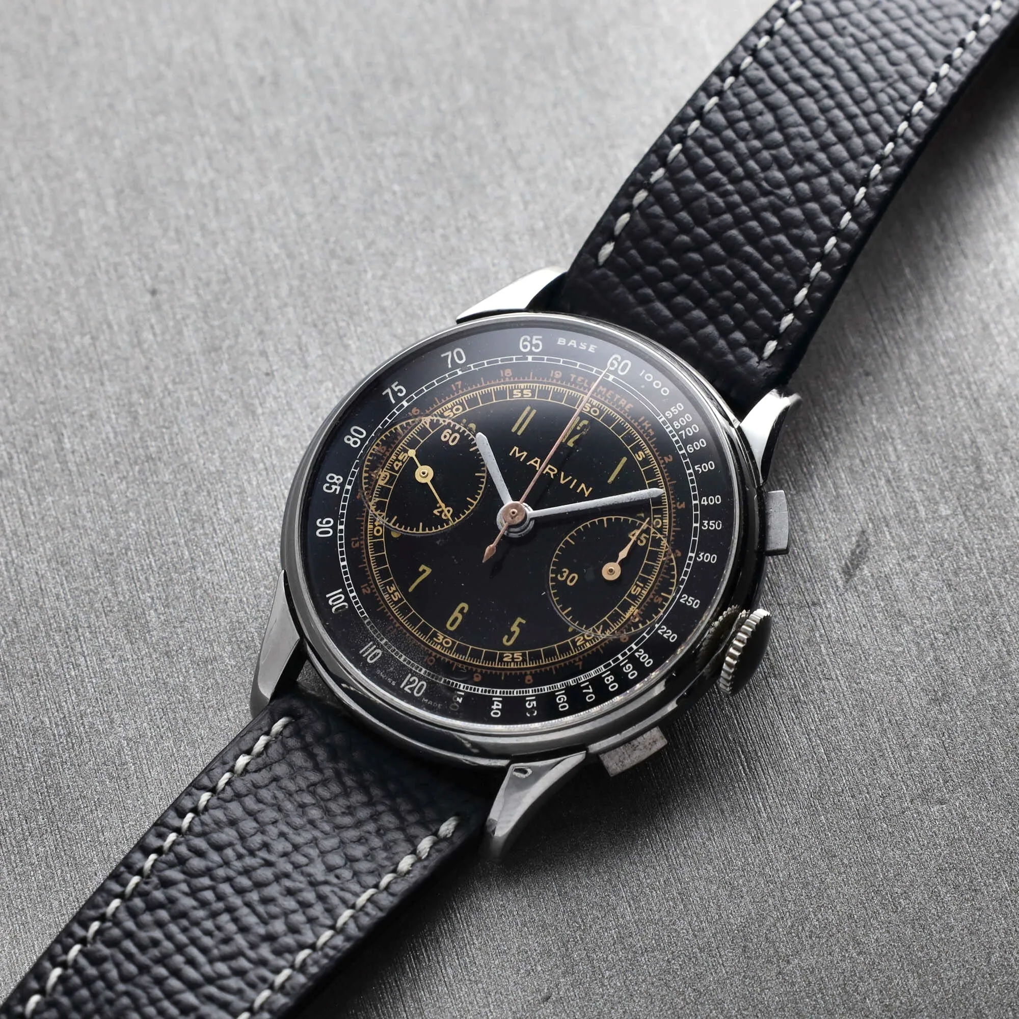 Marvin Valjoux 22 Black Dial Chronograph - Incoming