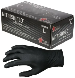 MCR Safety Black 6 Mil Texture Nitrile PF Disp