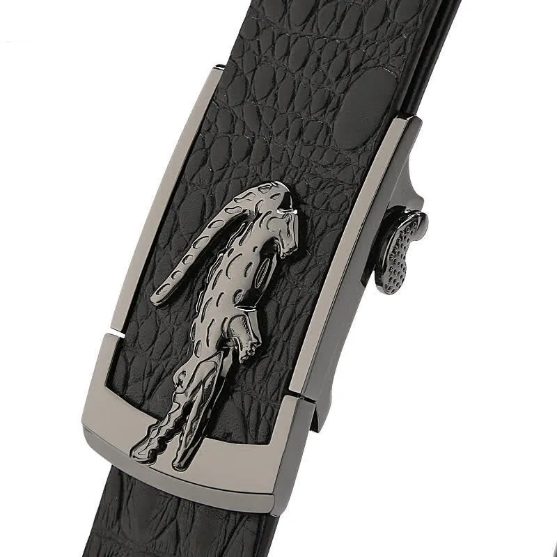 Men's Business Unique Crocodile Automatic Buckle Leather Belt