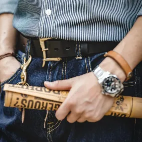 Men's Cow Leather Belt - Classic Retro Pin Buckle - High Quality Fireman Quick Release