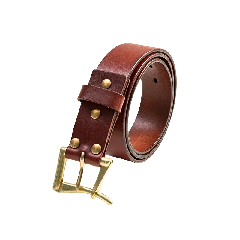 Men's Cow Leather Belt - Classic Retro Pin Buckle - High Quality Fireman Quick Release