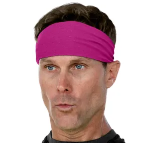 Men's Headbands Cotton Jersey 3" Wide Sports Fitness Yoga Made in the USA Fuchsia