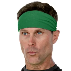 Men's Headbands Cotton Jersey 3" Wide Sports Fitness Yoga Made in the USA Green