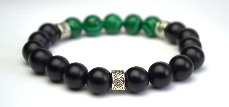 Men's shungite bracelet bracelet homme malachite energy bracelet healing bracelet meditation yoga bracelet good luck bracelet boyfriend gift