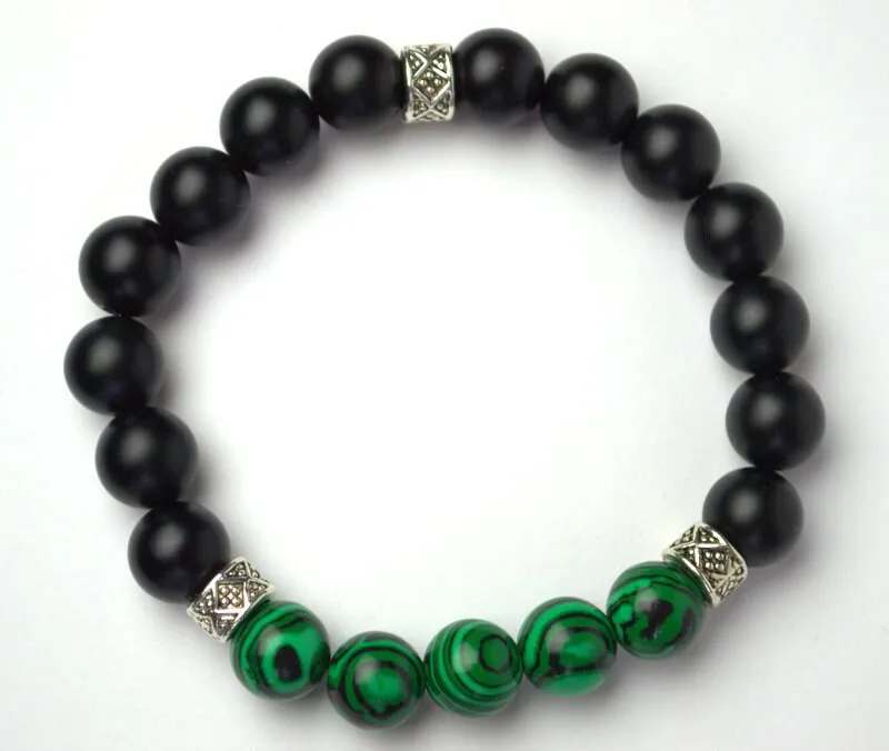 Men's shungite bracelet bracelet homme malachite energy bracelet healing bracelet meditation yoga bracelet good luck bracelet boyfriend gift