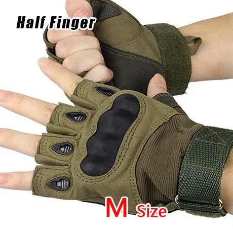 Military Gloves Brand New Outdoor Sports Army Half Finger Motorcycle Cycling Carbon Leather Gloves