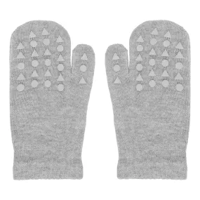 Mittens with non-slip grip - Organic Cotton - Grey Melange