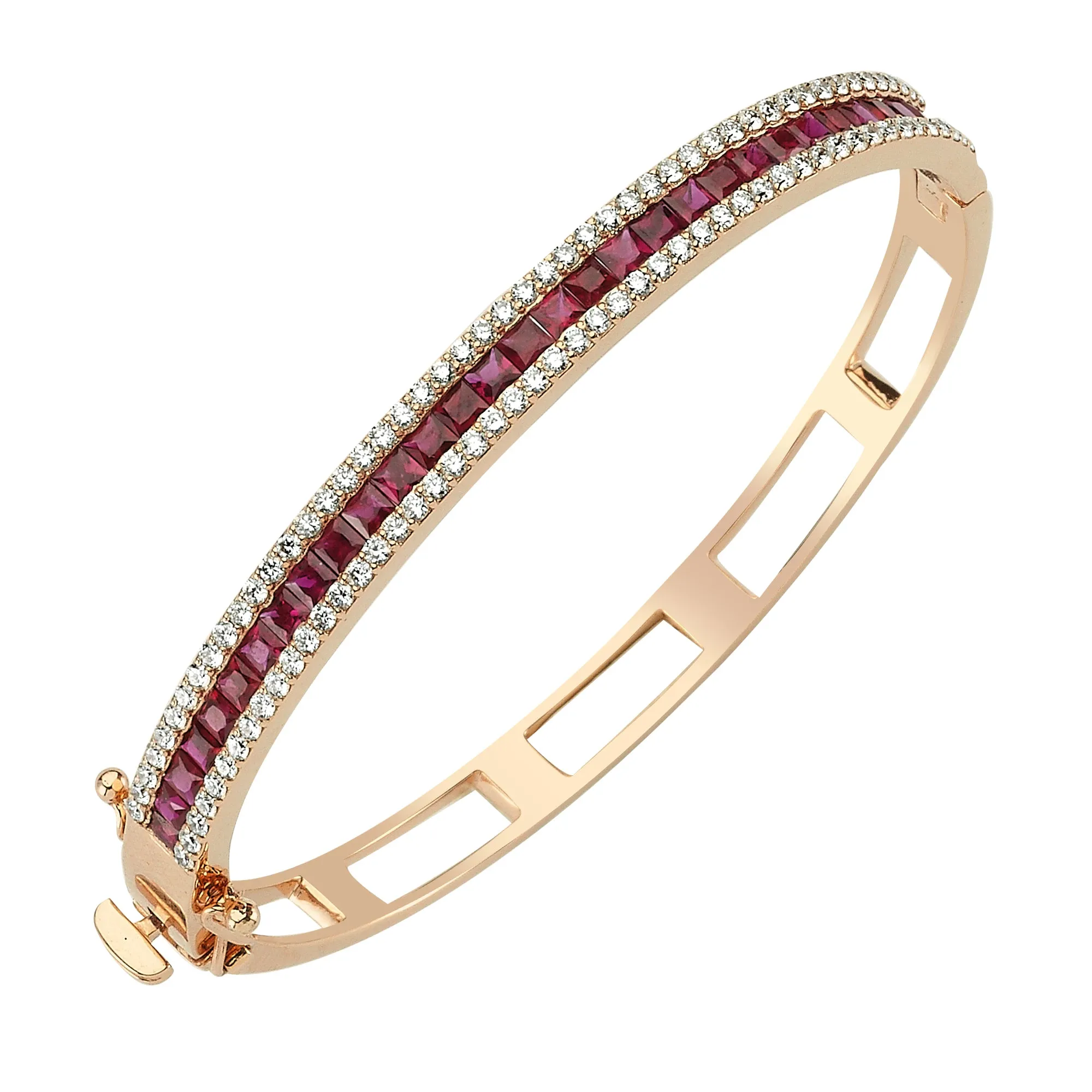 MONDRIAN RUBY DIAMOND CLAMP BRACELET