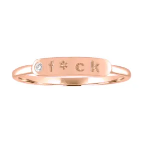 My Story 14k Gold "F*ck" Skinny Signet Ring