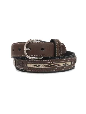 Nocona Boy's Brown Concho And Fabric Western Belt N4415801