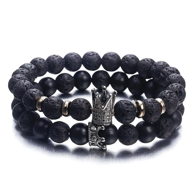 Ns63 trendy lava stone bracelet