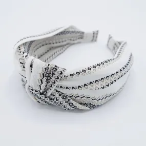 pattern stripe knotted headband thin chiffon hair accessory for woman