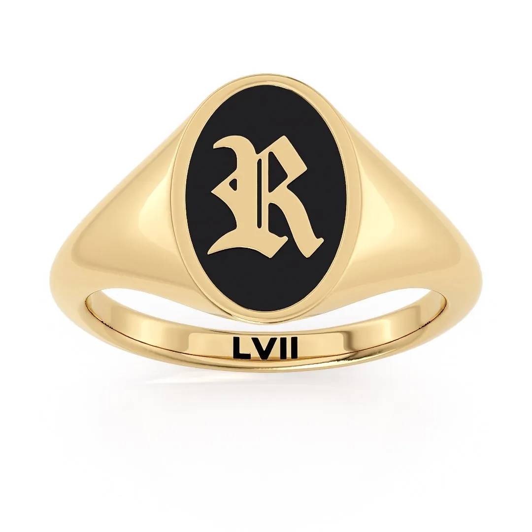 Personalized Enamel Initial Signet Ring: Timeless Elegance & Custom Style