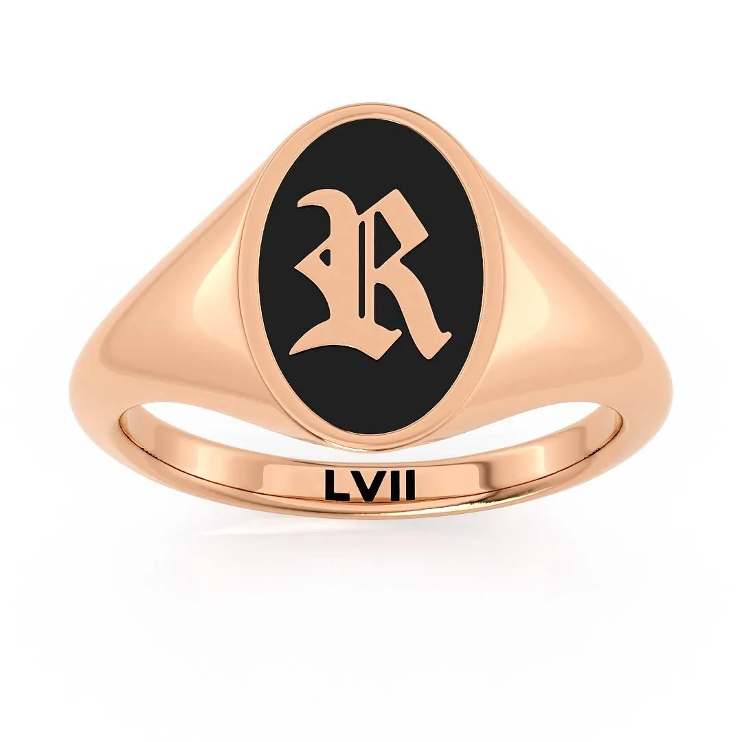 Personalized Enamel Initial Signet Ring: Timeless Elegance & Custom Style