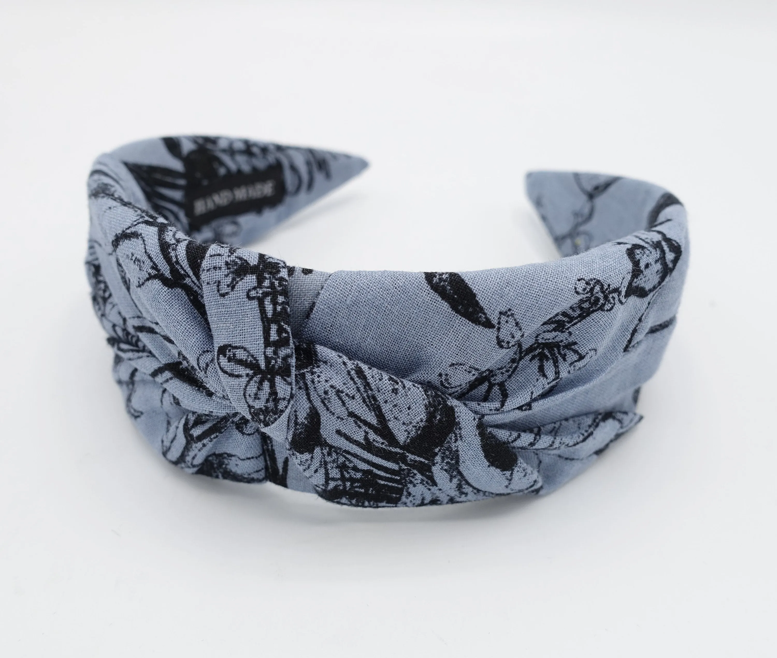 plant flower print  headband front cross twist hairband cotton hair accessory for women