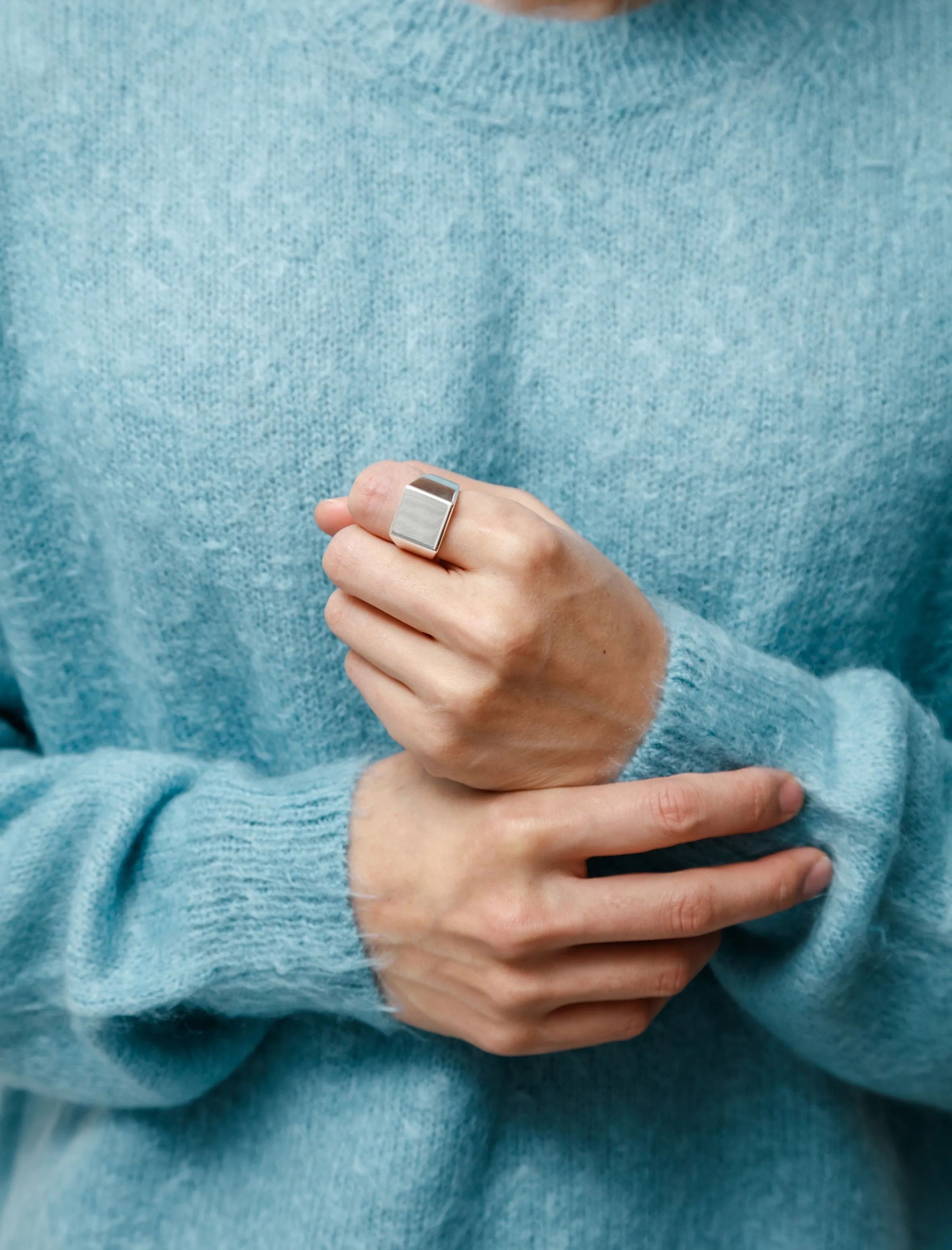 Platform Ring Polished Silver