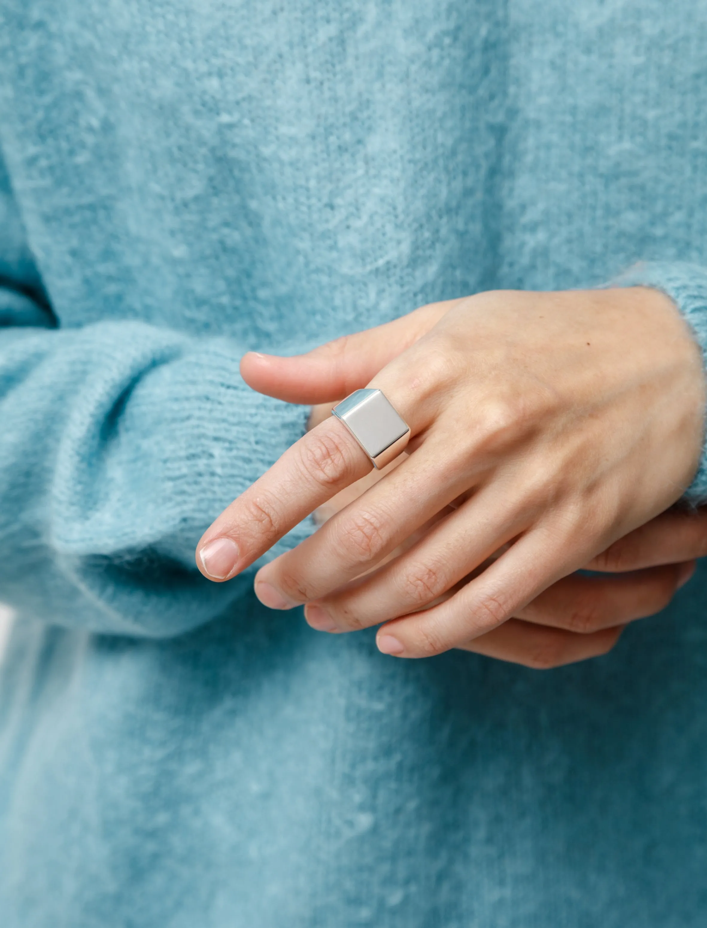 Platform Ring Polished Silver