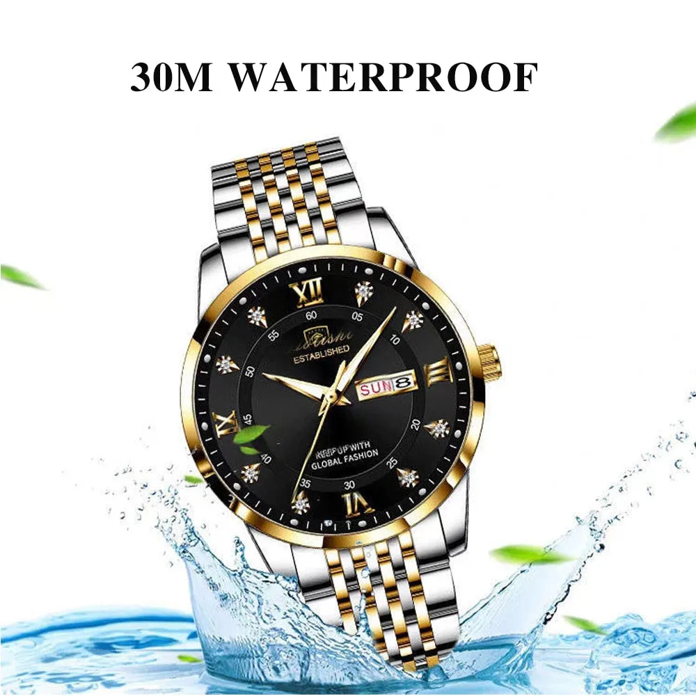 POEDAGAR Luxury Men Wristwatch Fashion Ultra-Thin Luminous Waterproof Stainless Steel Business Quartz Watches Relogio Masculino