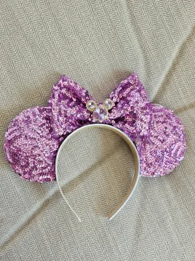 Purple sequins ear headband