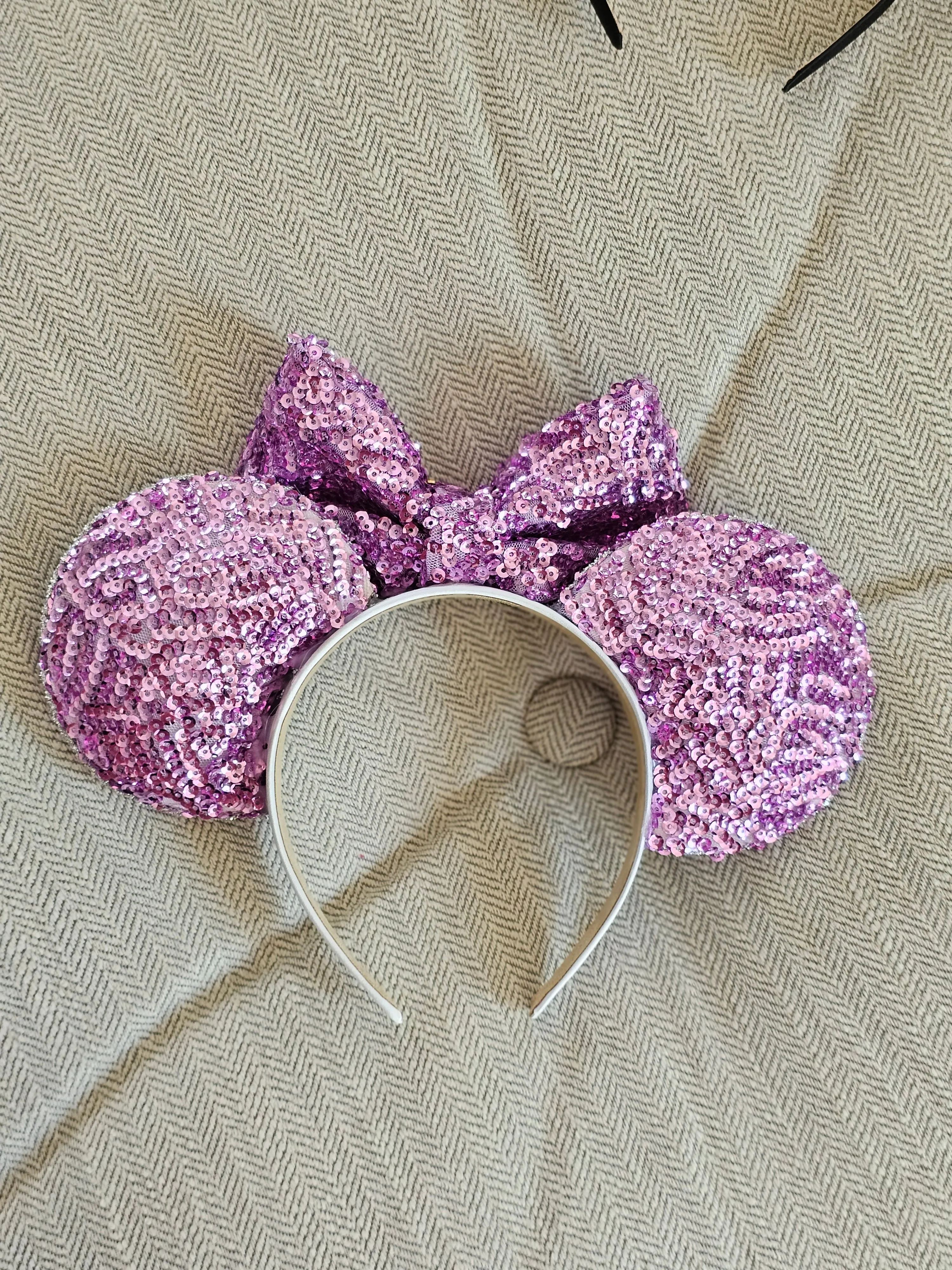 Purple sequins ear headband