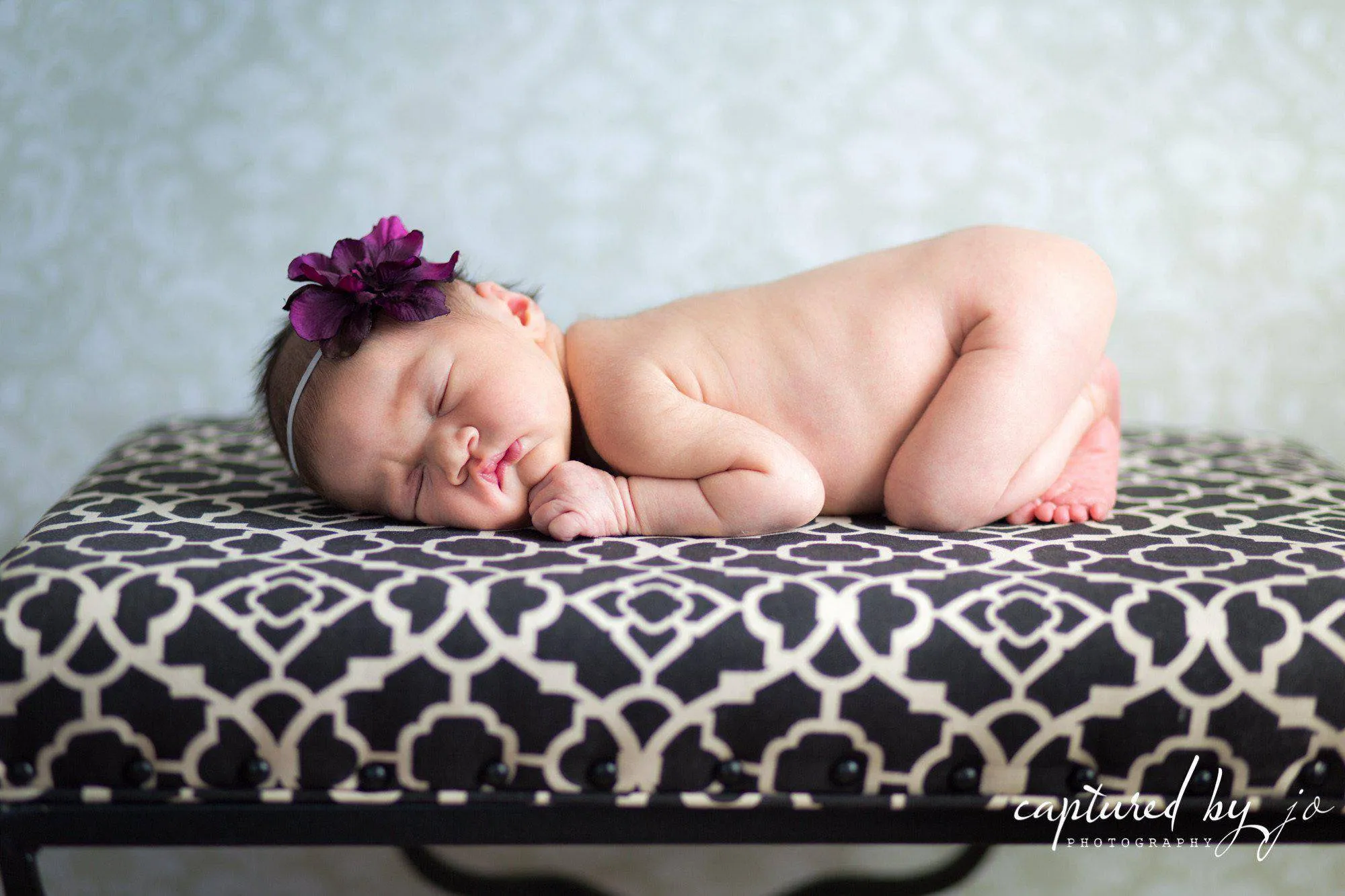 Purple Vintage Flower Headband