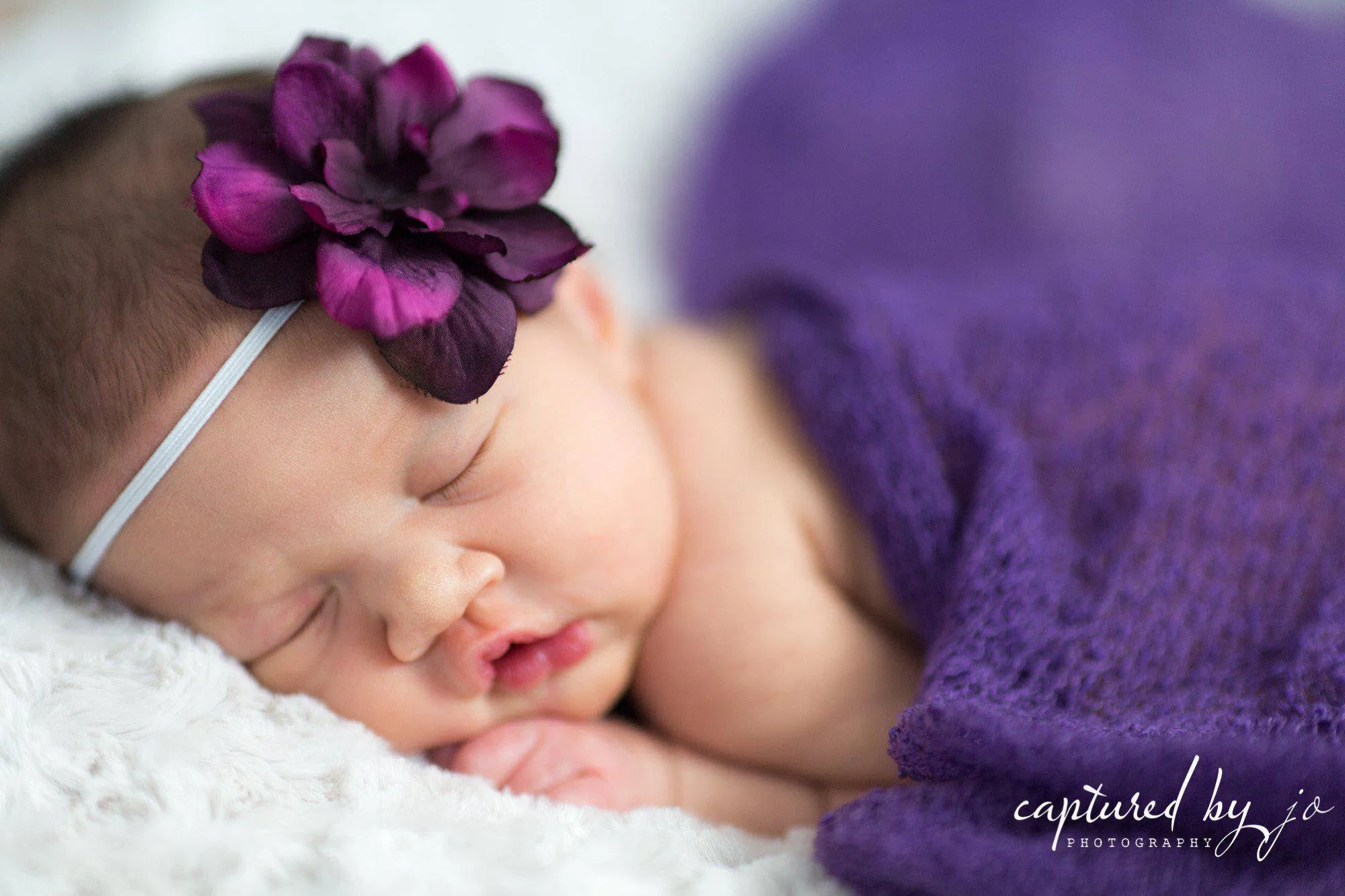 Purple Vintage Flower Headband