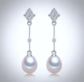 "Anka" - Freshwater Pearl and Sterling Silver Bridal Earrings