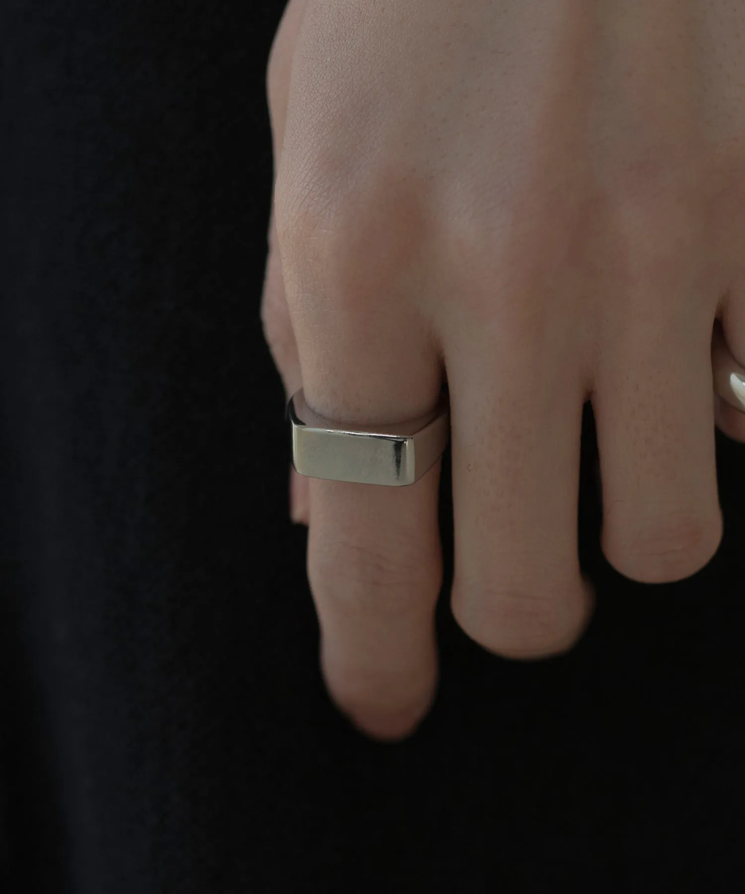 Rectangle Signet Ring［Stainless］