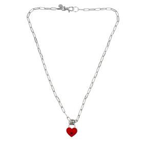 RED LIP HEART CHOKER