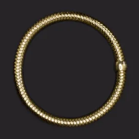 ROBERTO COIN PRIMAVERA 18k YELLOW GOLD BANGLE BRACELET WOVEN FLEXIBLE STRETCH