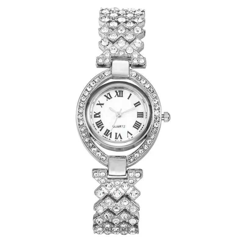 Roman Quartz Watch Lady Temperament Fashion All-Match Watch Diamond Personalized Minority Watch