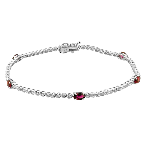 Ruby Color Bracelet in 18k Gold with Diamonds