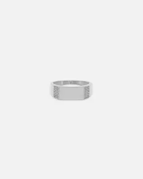 Saint Morta Adrian Bar Signet Ring White Gold