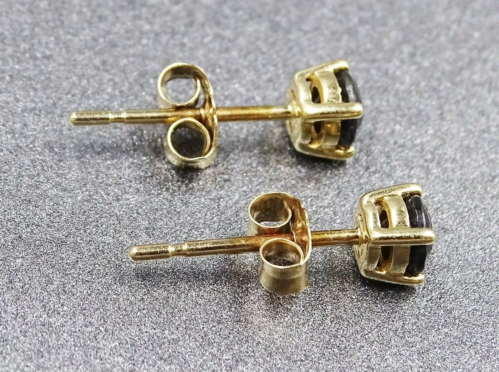 Sapphire 9ct Yellow Gold Stud Earrings