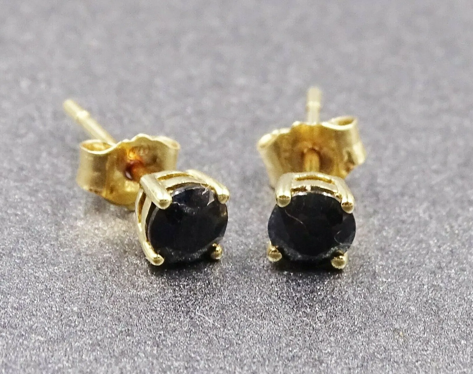 Sapphire 9ct Yellow Gold Stud Earrings