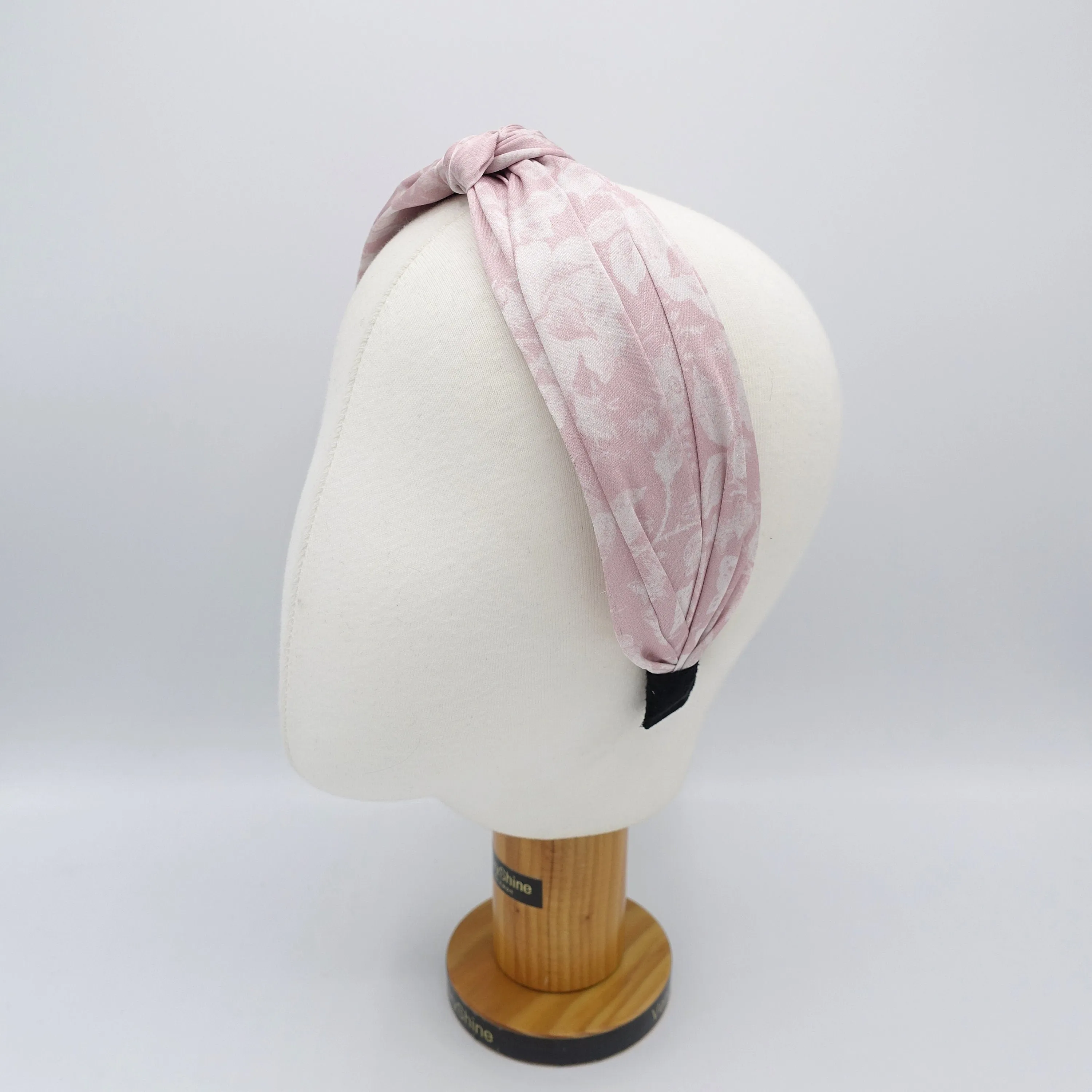 satin headband, floral knot headband, top knot headband for women