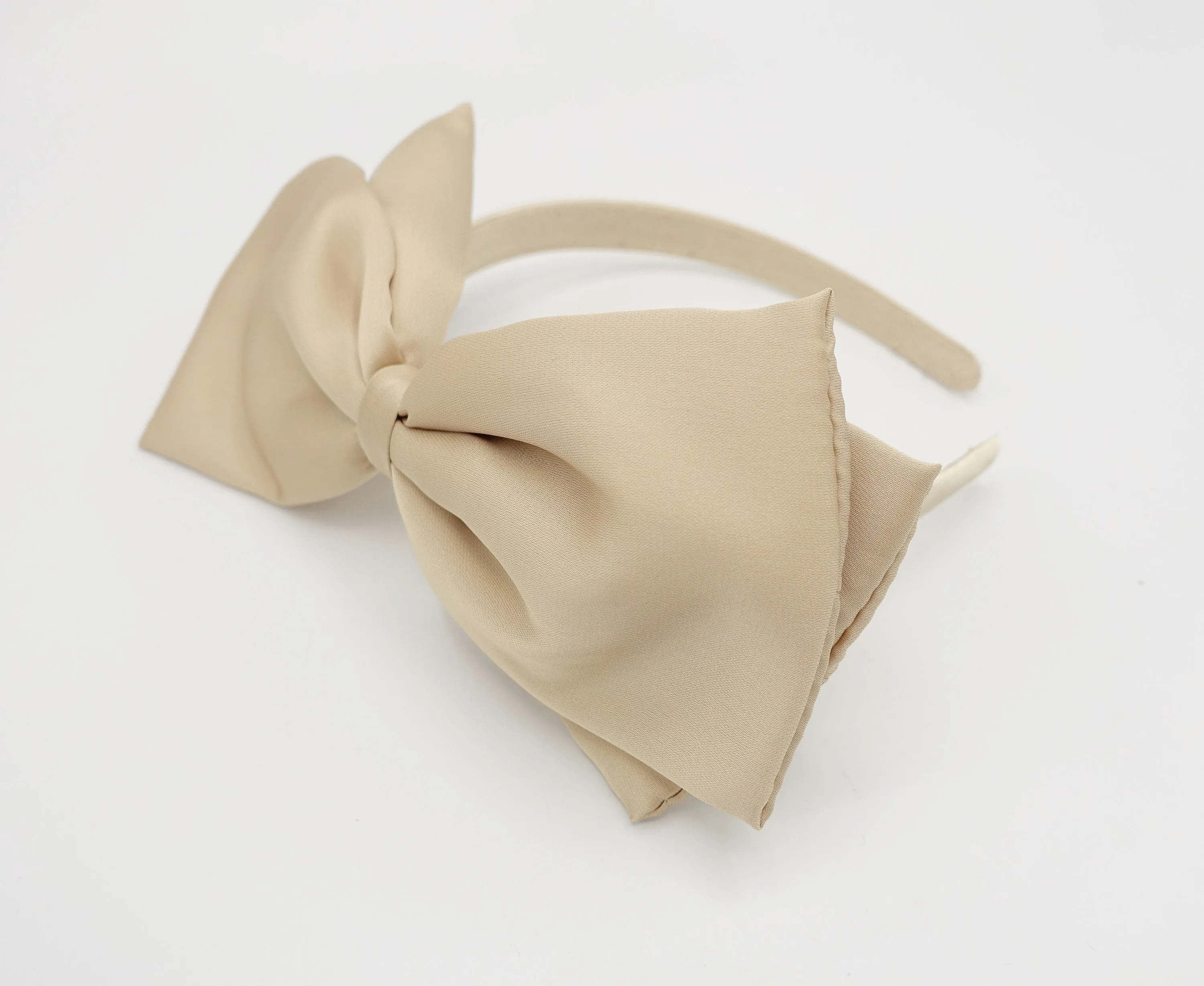 satin padded hair bow headband luxury women hair accessories