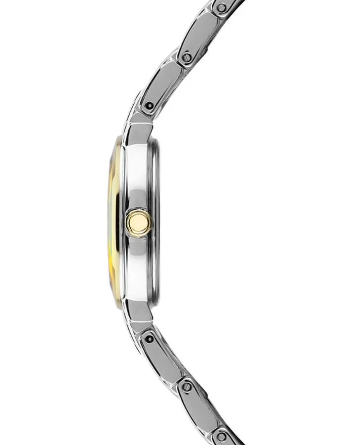 Seiko Womens Tressia Solar Diamond Watch - Mother of Pearl - Two-Tone Bracelet