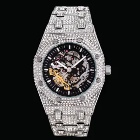 Self-Wind Mechanical Skeleton Iced Out Diamond Watch