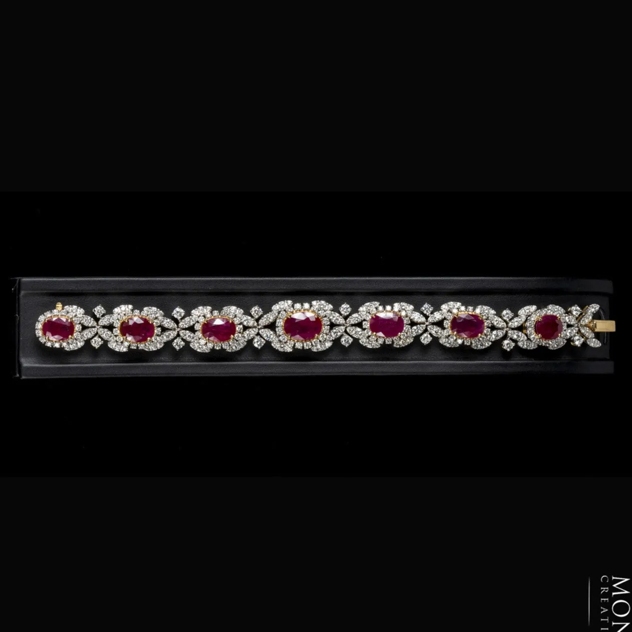 Sensations Necklace Earrings and Bracelet Suite (154.44 ct Rubies & Diamonds) in Gold