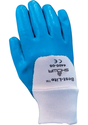 Showa Best-Lite 4400 Work Glove, 3/4 Nitrile Coating Over Cotton Jersey Liner, Size XL (12 Pair)